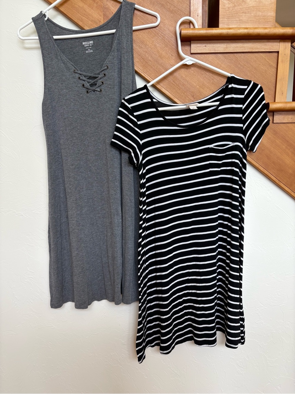 Mossimo Supply Co. Black and White Striped Dress, gray jersey cute tank dress